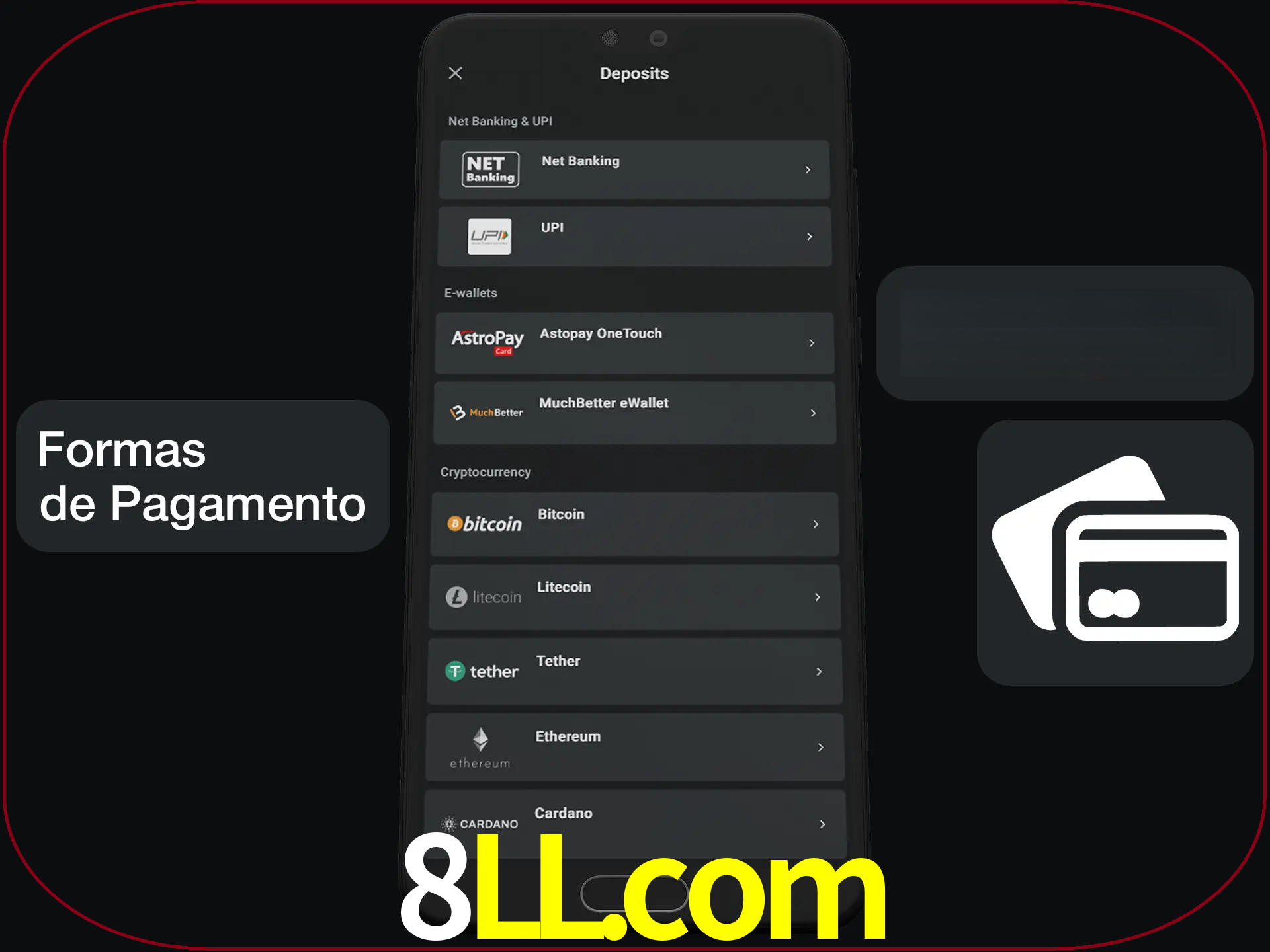 Escolha a forma de pagamento de sua preferência.