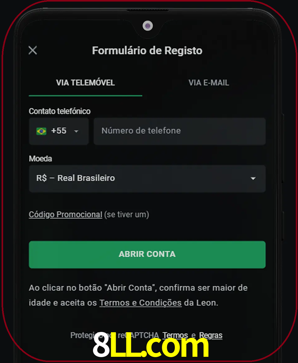 Abra o aplicativo e inicie o processo de registro.
