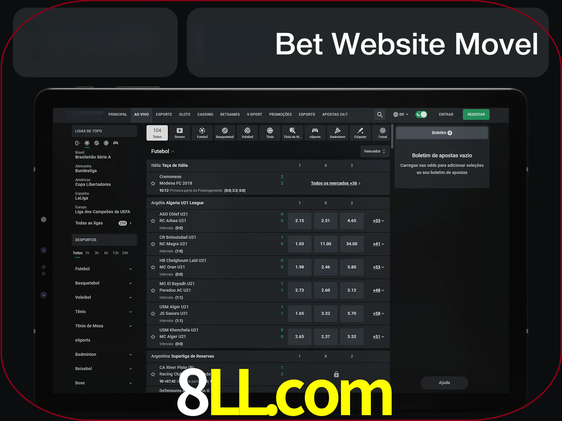 Use nosso website em qualquer dispositivo.